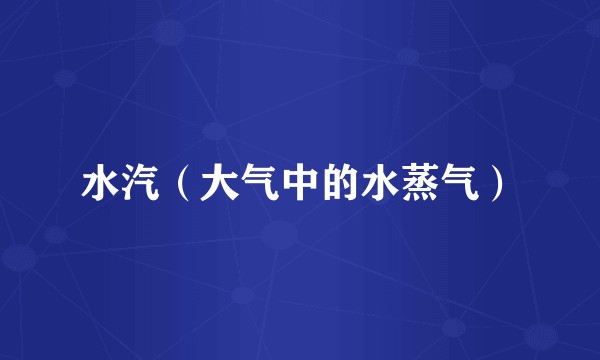 水汽（大气中的水蒸气）