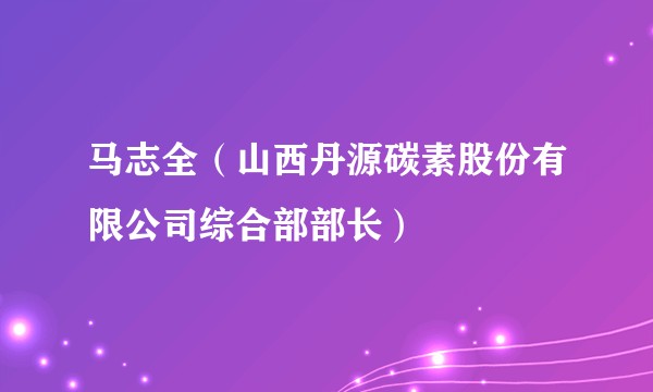 马志全（山西丹源碳素股份有限公司综合部部长）