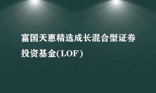 富国天惠精选成长混合型证券投资基金(LOF)