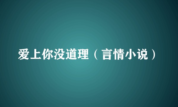 爱上你没道理（言情小说）