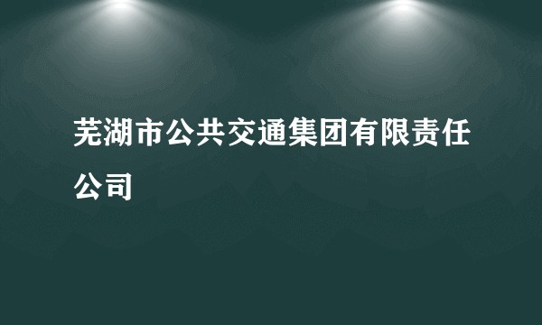 芜湖市公共交通集团有限责任公司