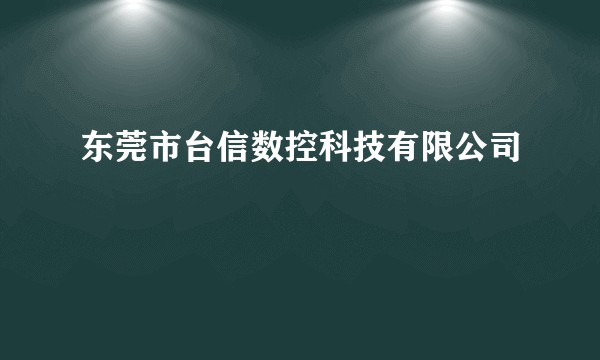 东莞市台信数控科技有限公司