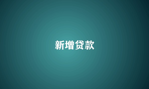 新增贷款