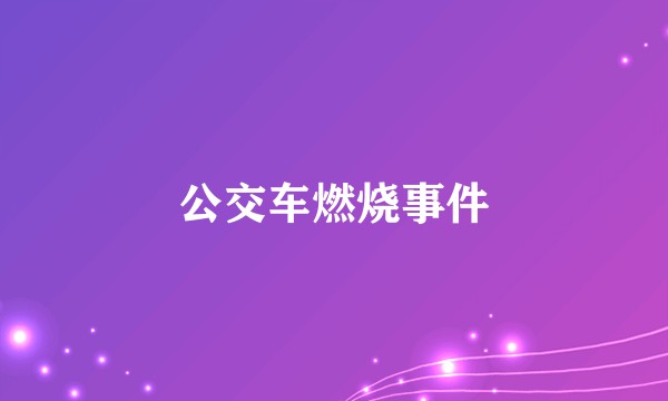 公交车燃烧事件