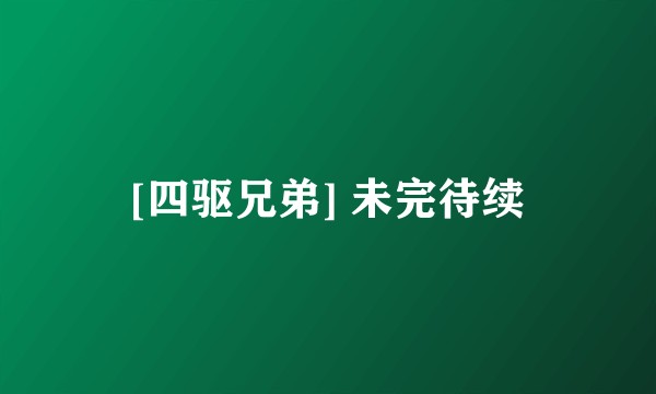 [四驱兄弟] 未完待续