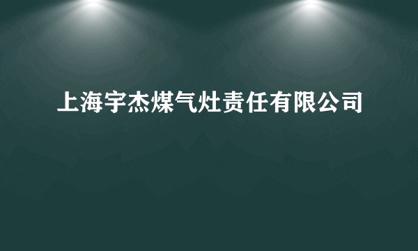 上海宇杰煤气灶责任有限公司