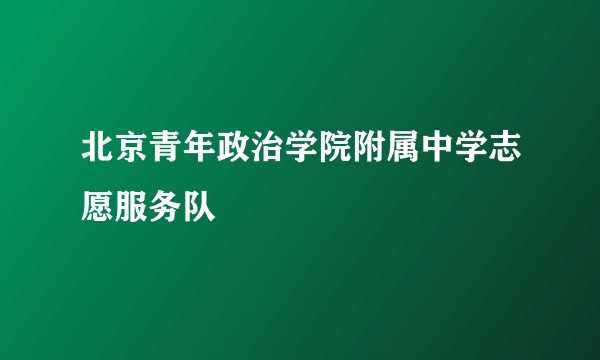 北京青年政治学院附属中学志愿服务队