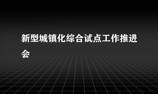 新型城镇化综合试点工作推进会