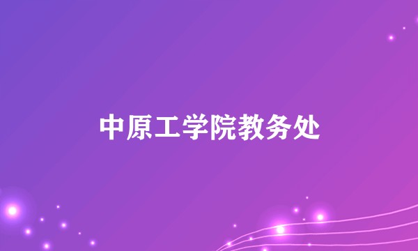 中原工学院教务处