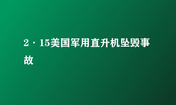 2·15美国军用直升机坠毁事故