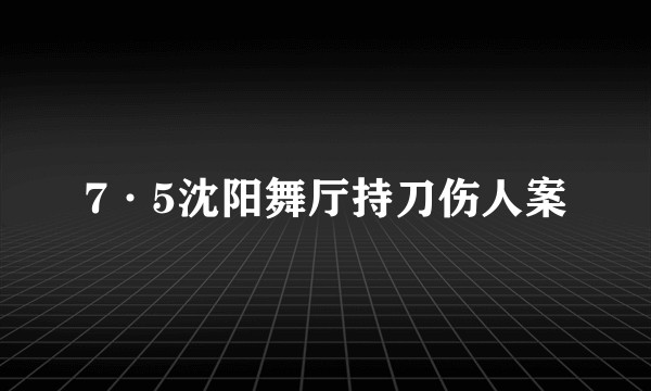 7·5沈阳舞厅持刀伤人案