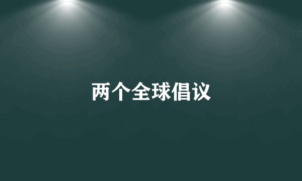 两个全球倡议