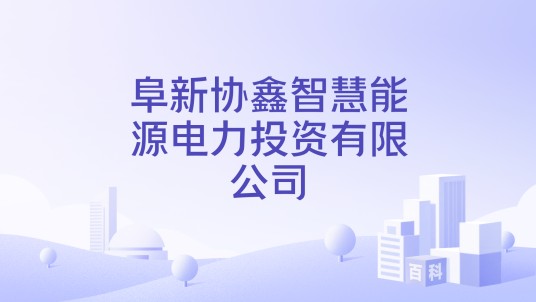 阜新协鑫智慧能源电力投资有限公司