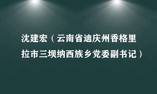 沈建宏（云南省迪庆州香格里拉市三坝纳西族乡党委副书记）