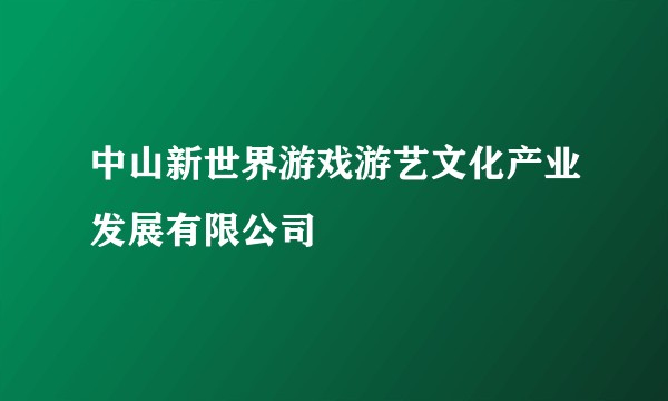 中山新世界游戏游艺文化产业发展有限公司