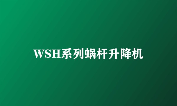 WSH系列蜗杆升降机