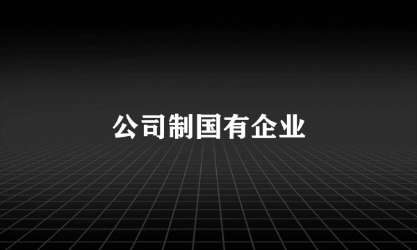 公司制国有企业