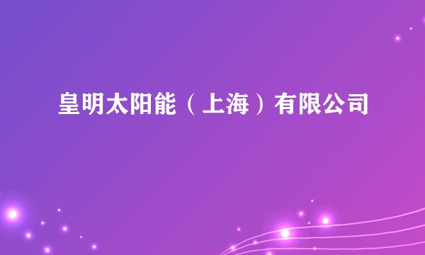 皇明太阳能(上海)有限公司