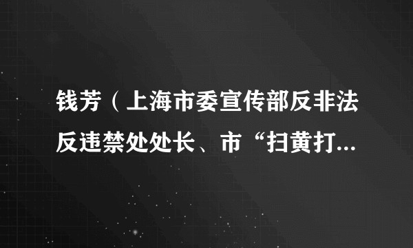 钱芳（上海市委宣传部反非法反违禁处处长、市“扫黄打非”暨文化市场管理办公室副主任）