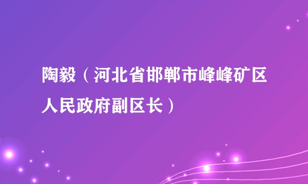 陶毅（河北省邯郸市峰峰矿区人民政府副区长）