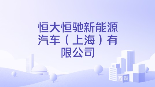 恒大恒驰新能源汽车（上海）有限公司