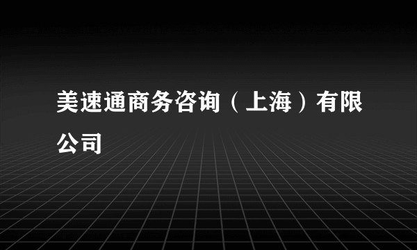 美速通商务咨询（上海）有限公司