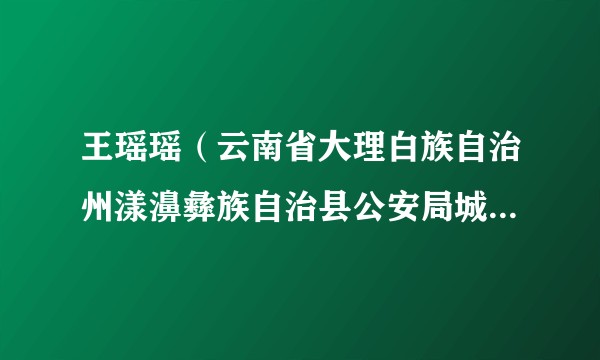 王瑶瑶（云南省大理白族自治州漾濞彝族自治县公安局城区派出所副所长、刑事侦查中队队长）