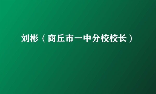 刘彬（商丘市一中分校校长）