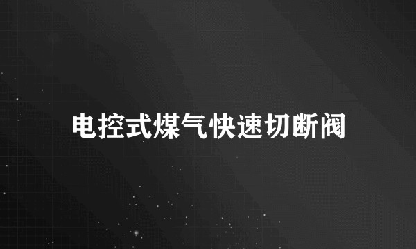 电控式煤气快速切断阀