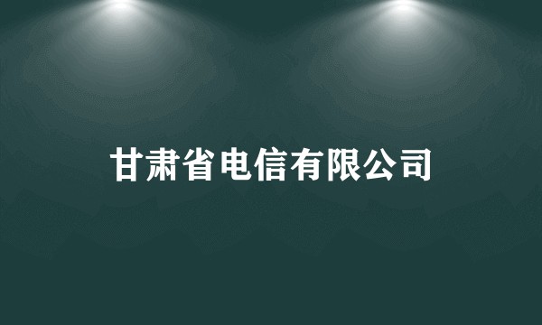 甘肃省电信有限公司