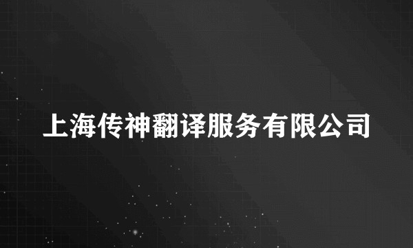 上海传神翻译服务有限公司