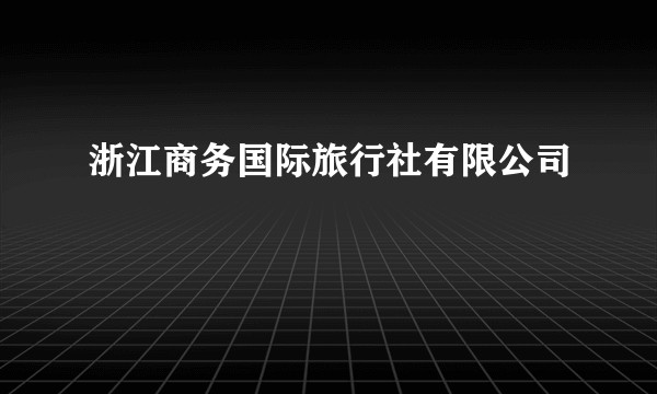 浙江商务国际旅行社有限公司