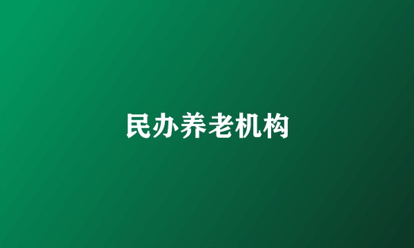 民办养老机构