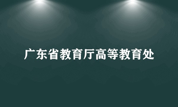 广东省教育厅高等教育处