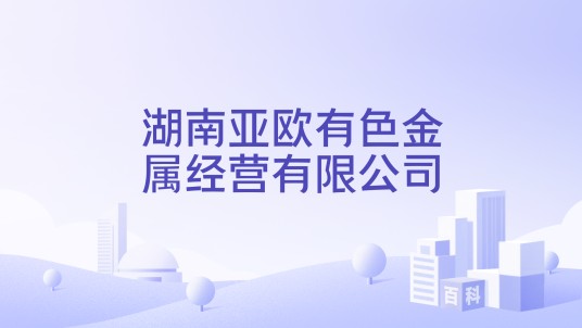 湖南亚欧有色金属经营有限公司