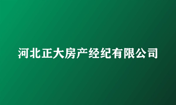 河北正大房产经纪有限公司