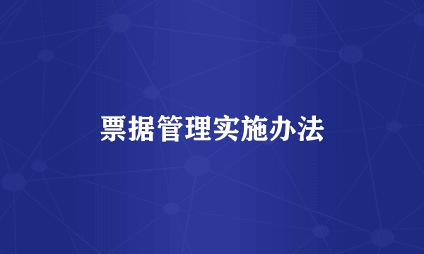 票据管理实施办法