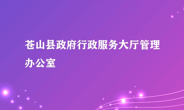 苍山县政府行政服务大厅管理办公室