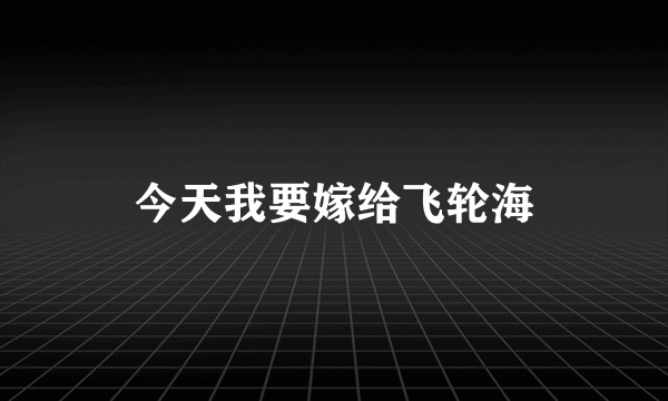 今天我要嫁给飞轮海