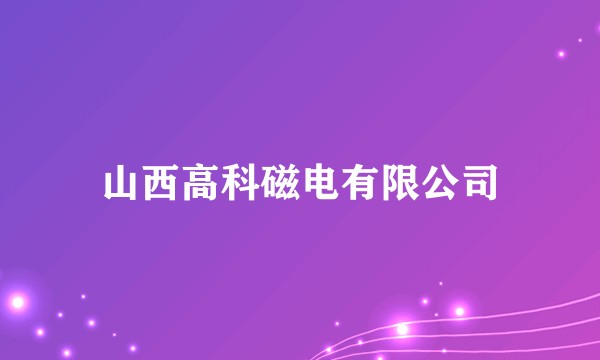 山西高科磁电有限公司