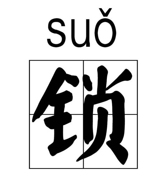 锁（置于可启闭的器物上，以钥匙或暗码开启）