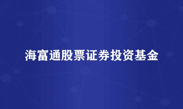海富通股票证券投资基金