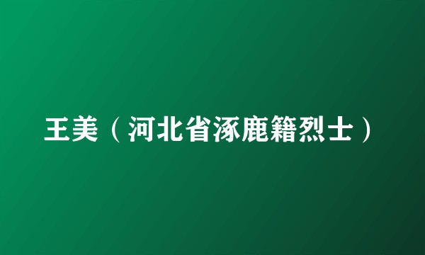 王美（河北省涿鹿籍烈士）