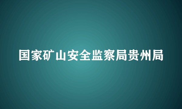国家矿山安全监察局贵州局