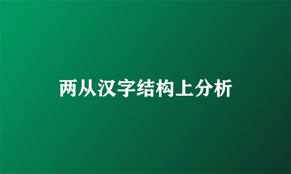 两从汉字结构上分析