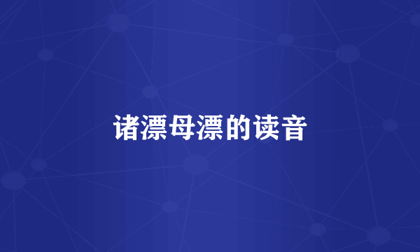 诸漂母漂的读音