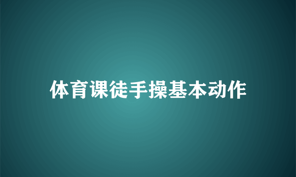 体育课徒手操基本动作