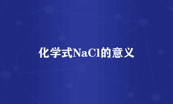 化学式NaCl的意义