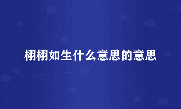 栩栩如生什么意思的意思