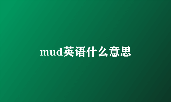mud英语什么意思